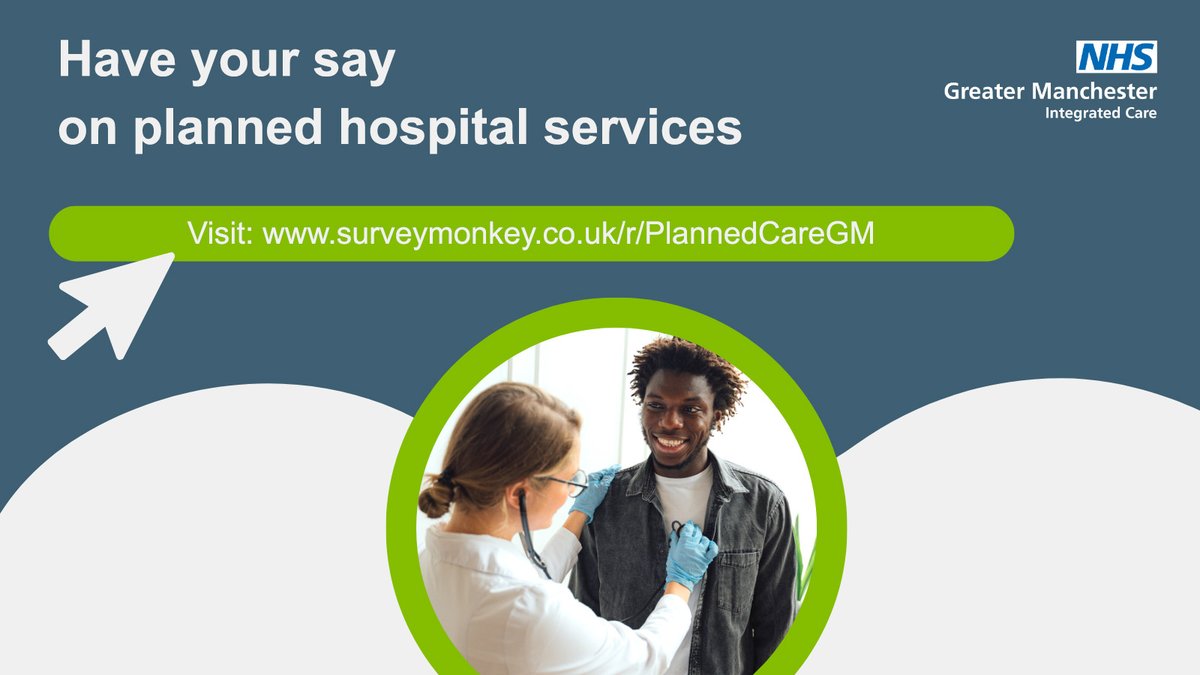 Have your say on planned hospital care. We have launched a survey to gather your feedback of waiting for care and our plans to address waiting list backlogs. Visit: gmintegratedcare.org.uk/planned-hospit…