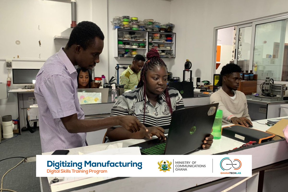 GhanaTechLab's tweet image. Today, the Digitizing Manufacturing trainees understood subtractive manufacturing and learnt how to operate and use the laser cutting machine to achieve excellent fabrication time and enable rapid prototyping.
#GhanaTechLab
#GTLBaseprogram
#DigitizingManufacturing