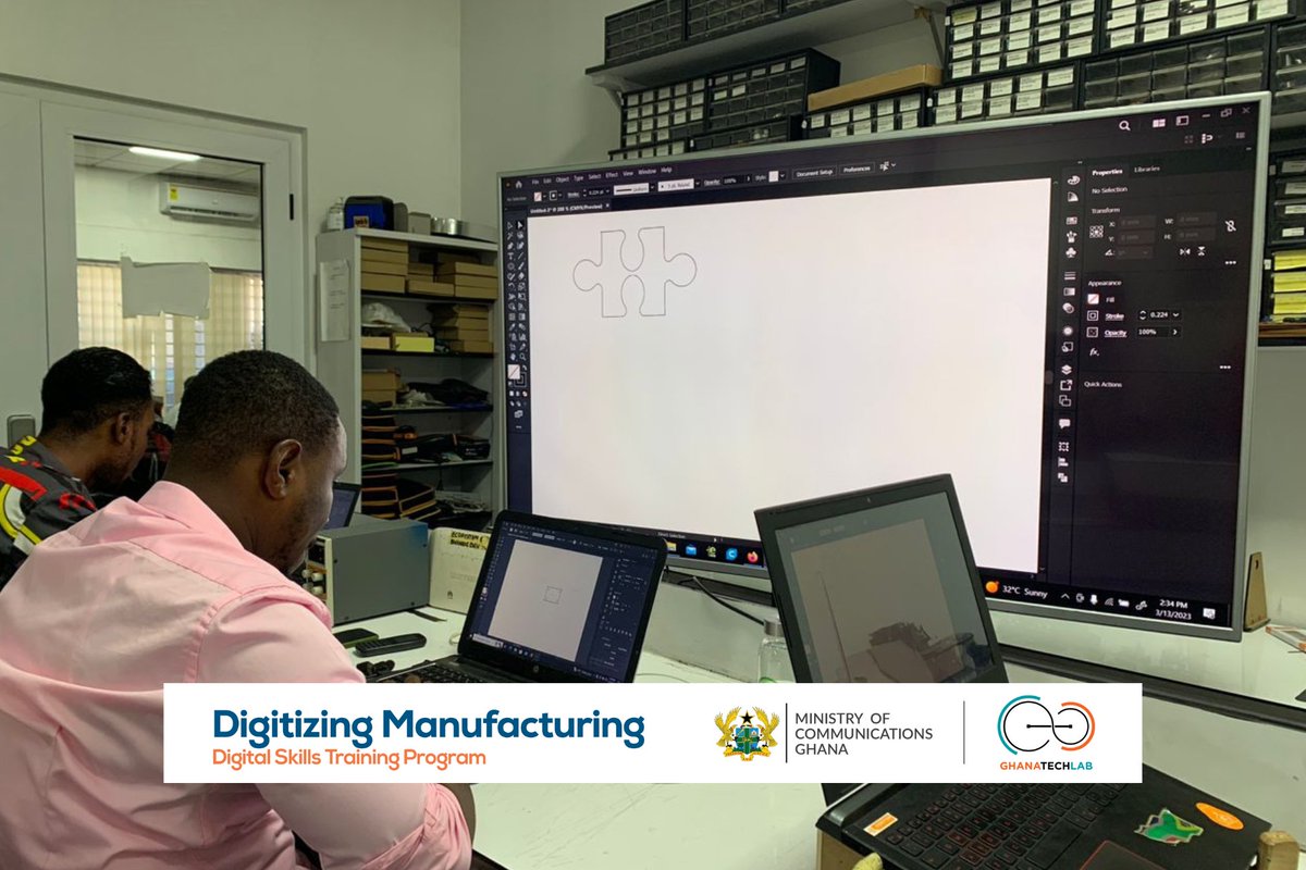 GhanaTechLab's tweet image. Today, the Digitizing Manufacturing trainees understood subtractive manufacturing and learnt how to operate and use the laser cutting machine to achieve excellent fabrication time and enable rapid prototyping.
#GhanaTechLab
#GTLBaseprogram
#DigitizingManufacturing