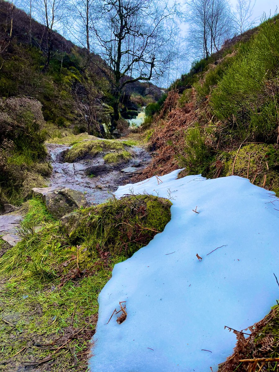 MafKascarade's tweet photo. Last of the snow up on’t moors then came the torrential rain and washed it all away #Monday #Walk #BronteFalls https://t.co/dNhzL0OYLU