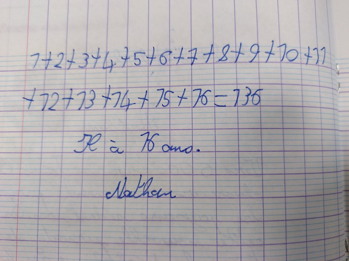 SaintCm1's tweet photo. @DefiEurekaMaths @mathsenvie @aefeinfo @Apmep_Nat @eduscol_prim @mlfmonde Jules a 16 ans! Nous avons tous trouvé!! https://t.co/MdIf2oS43W