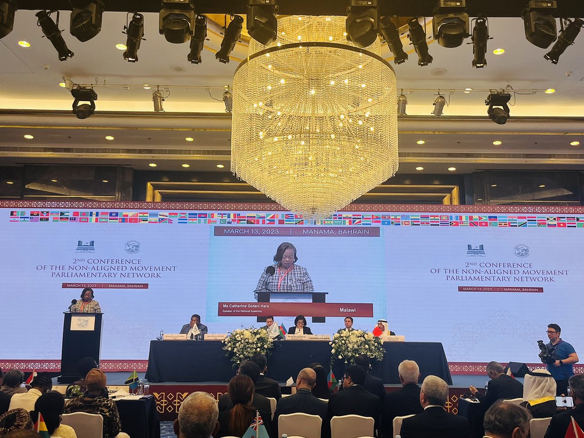 "NAM Parliamentary Network is a very welcome development", Ms. Catherine Gotani Hara, Speaker of the National Assembly of #Malawi at #Manama Conference of the #NAM Parliamentary Network #NAMPN2023 #ManamaConference