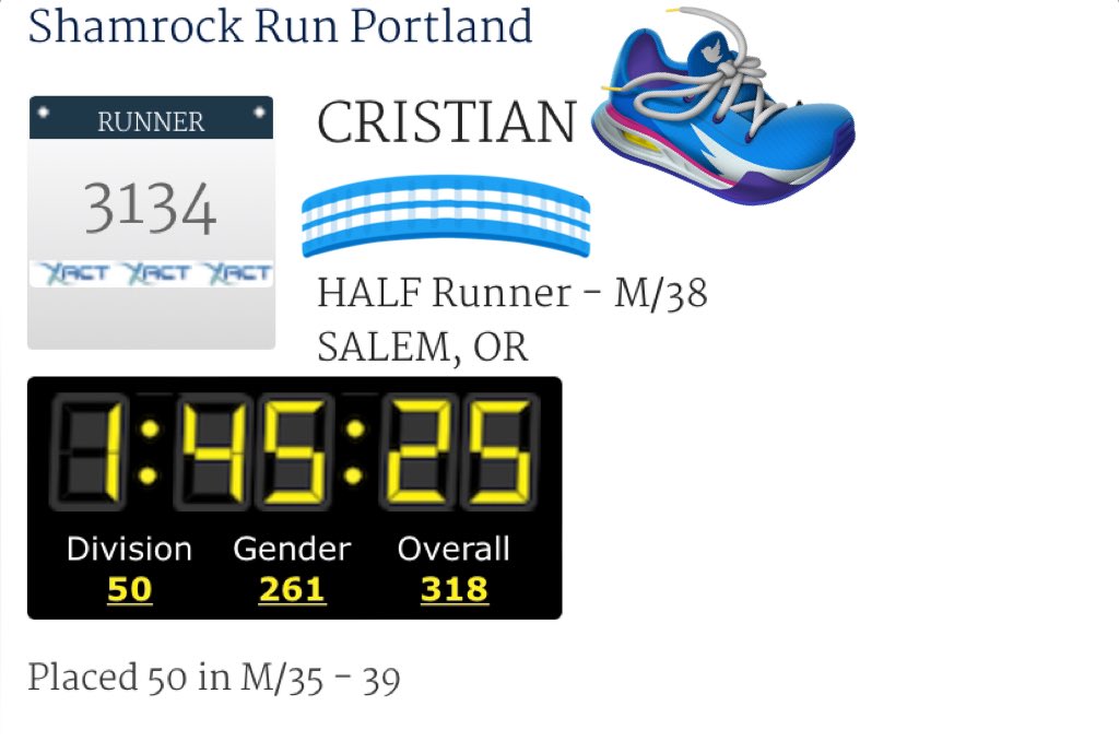 Jessica_inOR's tweet photo. Brag post on @canna_runner who absolutely rocked his 1/2 marathon yesterday!! Congrats 🍀
#icanonlyrunonemile #runhigh https://t.co/sarhMs2ZOF