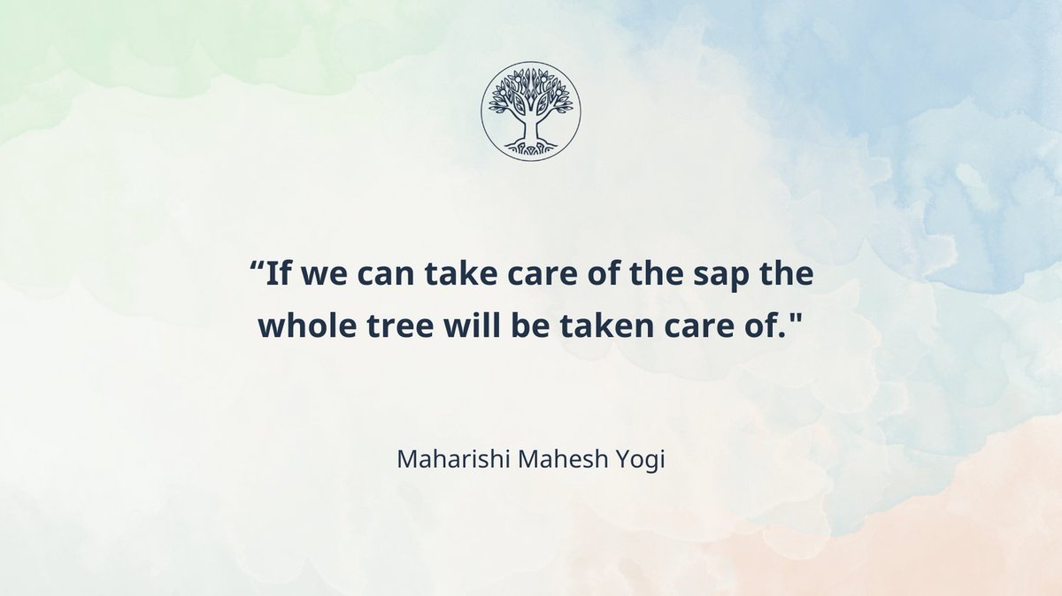 TM_Canada's tweet photo. “If we can take care of the sap the whole tree will be taken care of. Similarly, if we can take care of Being, the whole field of thinking and doing will be taken care of.” – Maharishi Mahesh Yogi

Learn more about TM at https://t.co/g1Hdiqhilt

#transcendentalmeditation https://t.co/sxRdOEaWRV