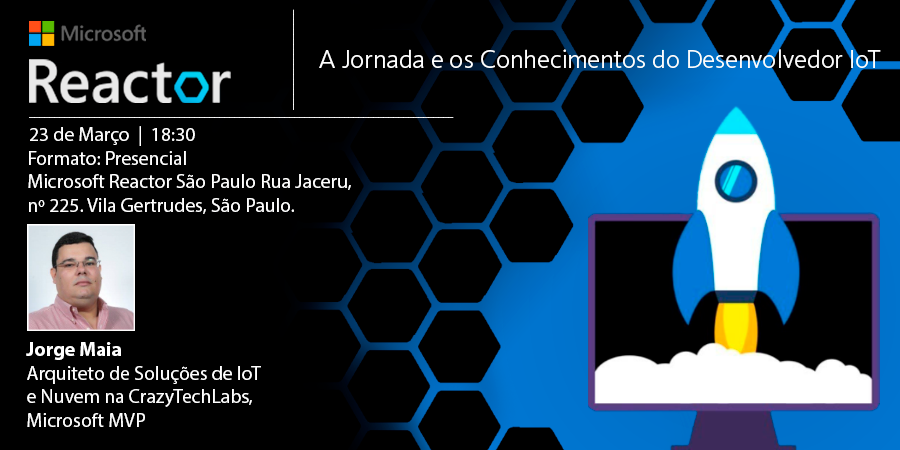 jorgemaia's tweet photo. No 3º episódio do IoT Talks #3 vamos discutir a jornada do desenvolvedor de IoT.
Quais os conhecimentos necessários, conversaremos sobre os papéis dentro do desenvolvimento.
Registre-se: https://t.co/StIu38rtRo
#ces #crazytechlabs #sp #jorgemaia #iottalks #microsoftreactor https://t.co/NNrqeDiBKH