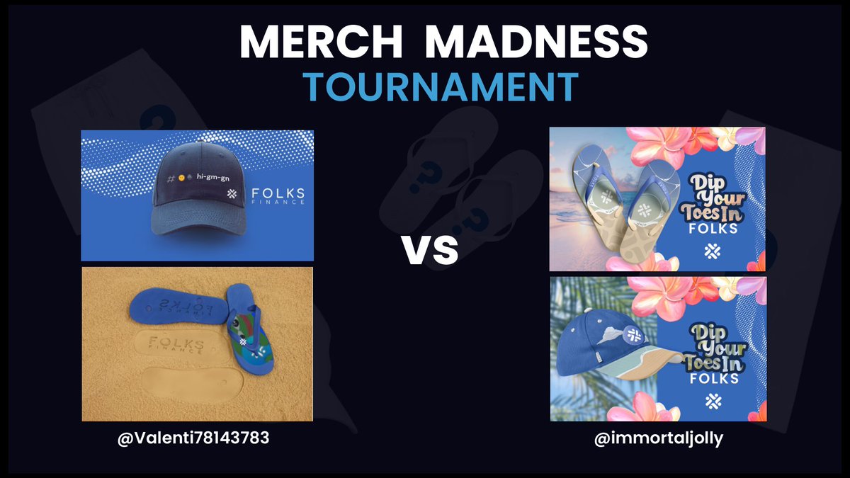 💥 MERCH MADNESS ROUND 1 VOTING 💥

It's time for YOU to decide which artists make it to the next round. Vote for your favorite designs!

Match 1: <a href="/Valenti78143783/">VbGarments</a> vs. <a href="/ImmortalJolly/">Immortal Jolly</a> 

🧵 (polls to vote and more matchups in thread below) 

#DeFi #folksmerchmadness