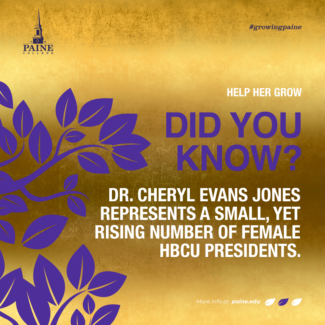 PaineCollege82's tweet photo. Did you know? Dr. Cheryl Evans Jones represents a small, yet rising number of female leaders as HBCU presidents. Let’s grow Paine College together. Share to help our HBCU community! #growingPAINE https://t.co/ryIjYY0E3E
#hbcu #hbcunews #hbcupride #leaders #community #presidents https://t.co/56NH3XLwBC
