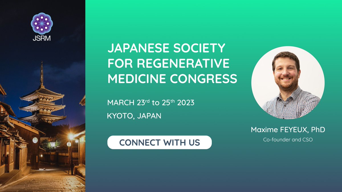 TreeFrog Therapeutics (@treefrogtx) on Twitter photo <a href="/treefrogtx/">TreeFrog Therapeutics</a>' co-founder and CSO Maxime Feyeux will give a talk on scale-up at <a href="/JSRM_Official/">日本再生医療ĺ¦äĽš</a> meeting (March 24).
Do not hesitate to connect with him on-site or during his 2-week trip through Tokyo, Kyoto, Kobe, Osaka and Fukuoka, from March 20th to April 1st.
#celltherapyforall <a href="/treefrogtx/">TreeFrog Therapeutics</a>' co-founder and CSO Maxime Feyeux will give a talk on scale-up at <a href="/JSRM_Official/">日本再生医療ĺ¦äĽš</a> meeting (March 24).
Do not hesitate to connect with him on-site or during his 2-week trip through Tokyo, Kyoto, Kobe, Osaka and Fukuoka, from March 20th to April 1st.
#celltherapyforall