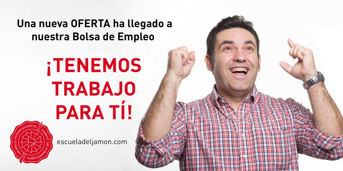 EscuelaJamon's tweet photo. 📣¡Tenemos nueva 𝗼𝗳𝗲𝗿𝘁𝗮 𝗱𝗲 𝗲𝗺𝗽𝗹𝗲𝗼!
Si quieres trabajar como cortador de jamón 🔪 y #Jaén te parece un buen destino para ello, tenemos una oportunidad para ti 🌟
¡Inscríbete en este enlace!👇
https://t.co/32wcaE1Mav
#OfertadeEmpleo #Empleo #CortadoresDeJamón #Trabajo https://t.co/U1JhLsnfE3