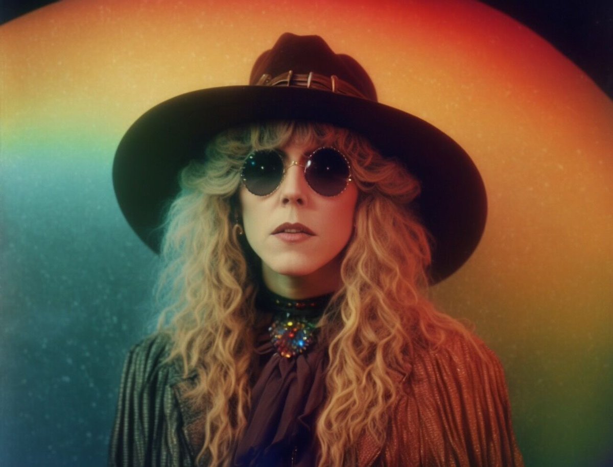fugi_me's tweet photo. Apparently midjourney really enjoys rendering Stevie Nicks...

#StevieNicks #midjourneyart #AIart #generativeart #cool #ArtificialIntelligence #rainbows https://t.co/ZKd16VgP4s