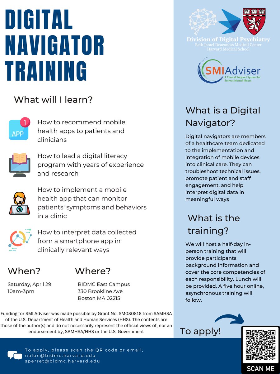Are you in the Boston area and want to help improve #digital literacy for people seeking to access healthcare? Then apply to our free #DigitalNavigator training to gain the skills to help! More trainings will be help in other cities soon too. Reach out with questions.