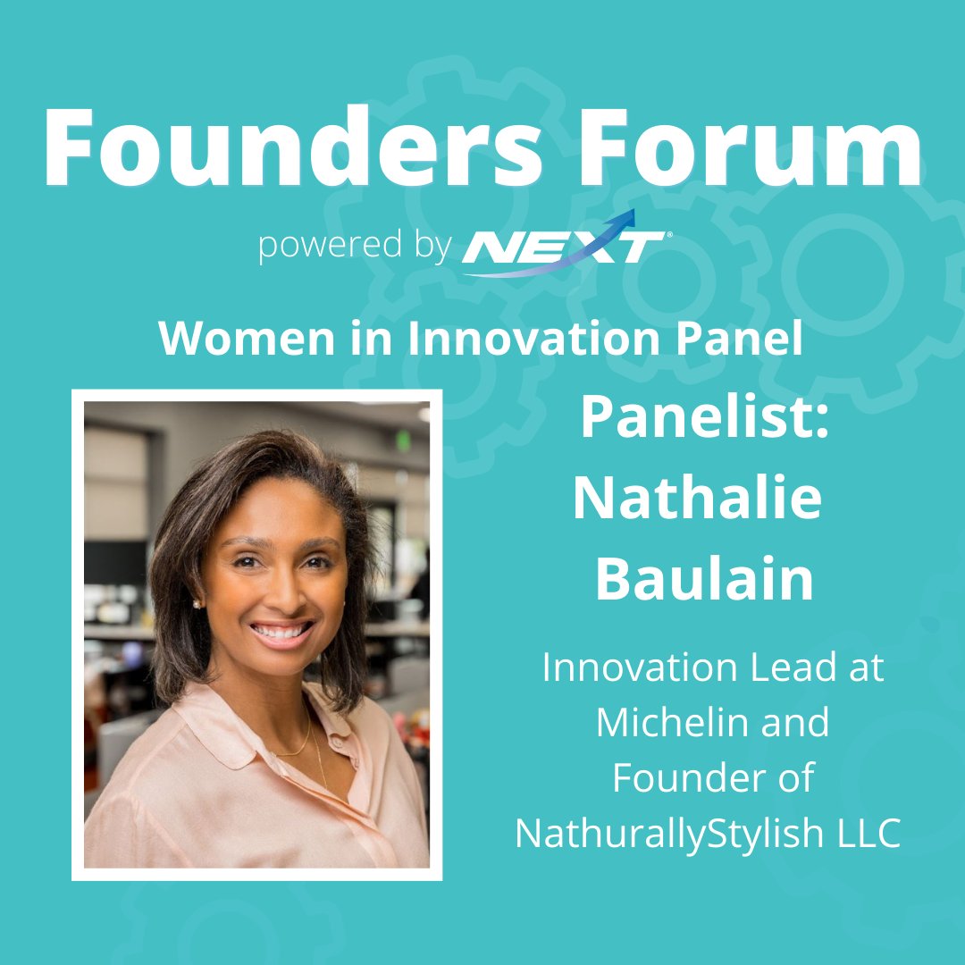 NEXTupstateSC's tweet photo. This is your LAST CHANCE to get your tickets to the NEXT Women In Innovation Panel! Our final rockstar on this panel is Nathalie Baulain, Innovation Lead at @Michelin and Founder of NathurallyStylish, LLC. Register here: https://t.co/4A0dc9OGIs #innovation #femalefounder https://t.co/AH3iQEi5H6