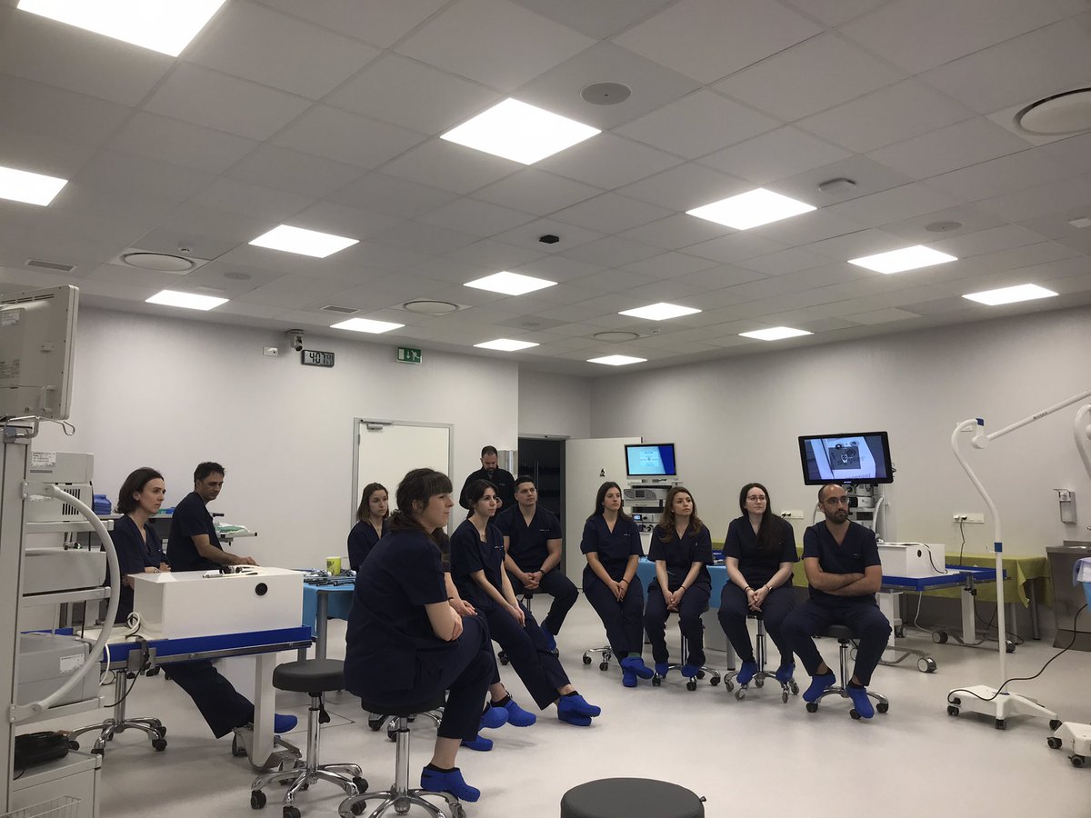 MartiGelonch's tweet photo. Primer dia del XXI Curso de Esofagogástrica para Residentes de la AEC. Patología benigna y quirófano experimental @aecirujanos @aecformacion @AEC_CEG @gordeju @MariaIraola @carlospetrola https://t.co/WwryNKb8H6