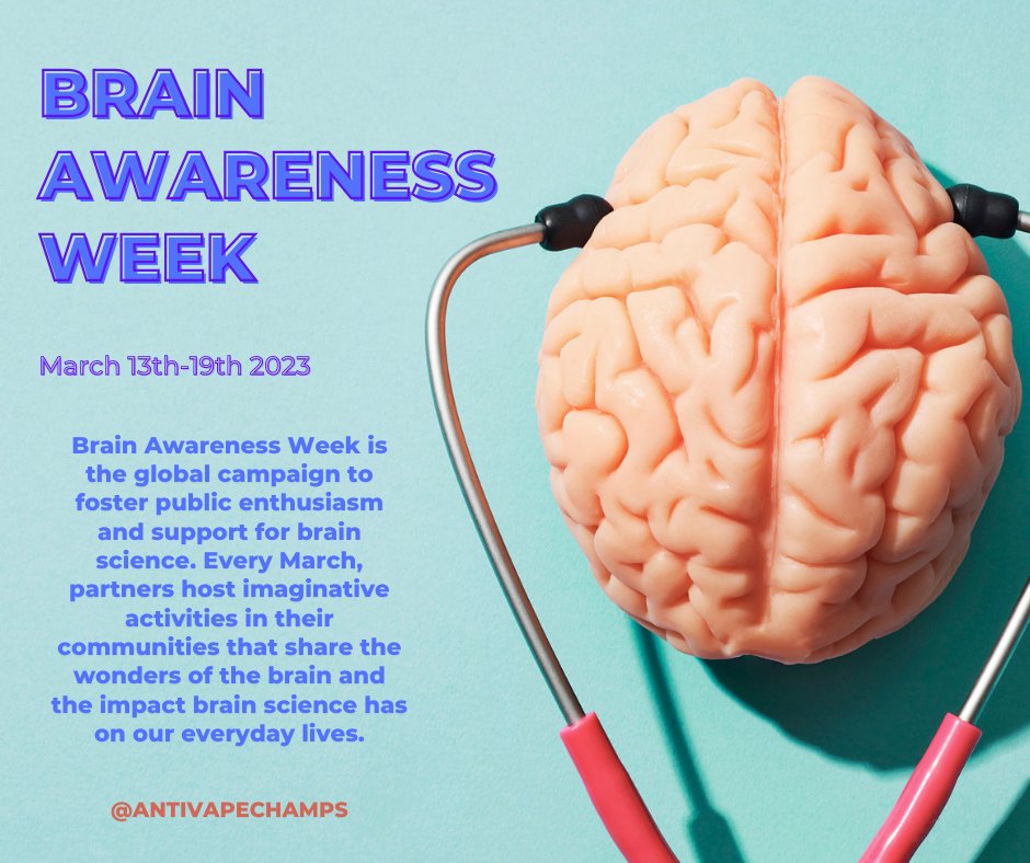 antivapingchamp's tweet photo. Brain Awareness Week !
The goal of Brain Awareness Week is to increase public awareness about the brain and the progress and benefits of brain research.
For more information ->
https://t.co/0h4nlx2M3A
#BrainAwarenessWeek #Health #CAHealth #Brain #UCLAHealth https://t.co/fQMXKiPF1f