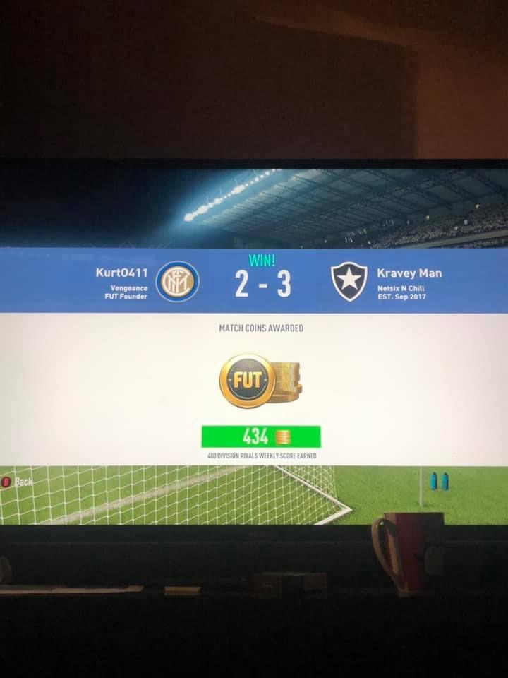 Darren24847672's tweet photo. Flash back to when @Kurt0411Fifa had a melt down after losing to my gold team on Fifa….forever in my debt, funnily enough….got “banned” from FIFA not long after, stay humble ‘ALIEN’ https://t.co/PbGsg3H0sz