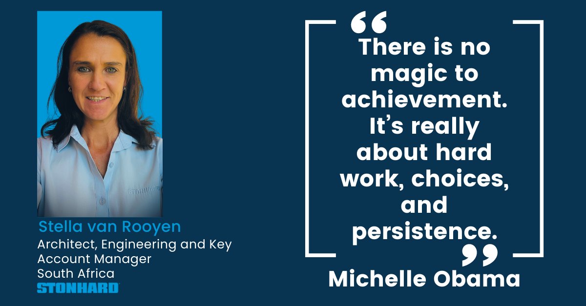 All month long, we are celebrating Women’s History Month by featuring the women of Stonhard. Stella van Rooyen quotes former US First Lady Michelle Obama.

#womenshistorymonth #iwd2023 #womenempoweringwomen