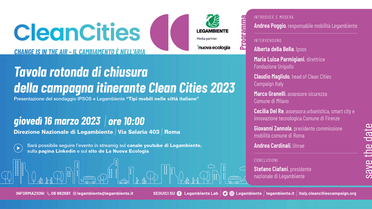 fondunipolis's tweet photo. 📌 Il 16/3 alle 10 l'evento di chiusura della campagna itinerante #CleanCities 2023.
#Unipolis ha partecipato al tour promuovendo il progetto MOB tra oltre 50 classi superiori delle città coinvolte. Interviene @CsrMarisa.
Info: https://t.co/nO0zPpEMnM https://t.co/NZf64MAy6R