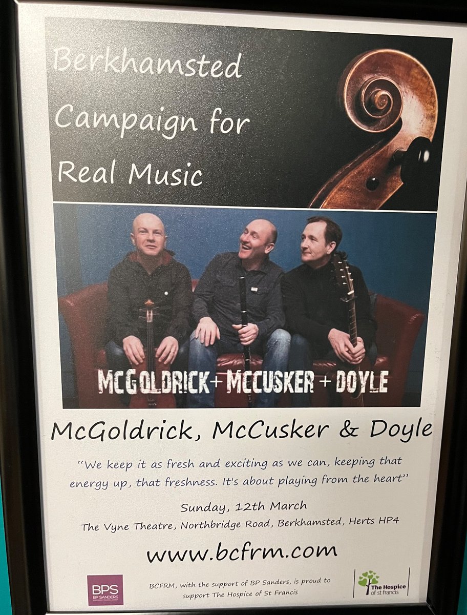 JB_it_boy's tweet photo. Superb evening of music last night @TheVyneTheatre featuring @johnmccusker , @mcgoldrickflute &amp; John Doyle. First class entertainment. Very impressed with my first visit to this venue  🎻🪕🎼 https://t.co/eSGmrltp2s