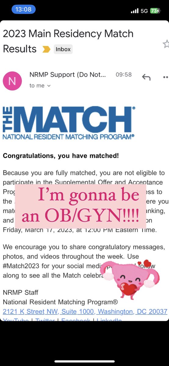 Cannot express how grateful I am to have matched into my DREAM JOB!!!!!!! Friday come sooner!!! #gyngang #match2023