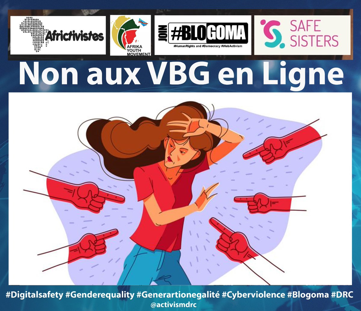Avez-vous déjà entendu parler des Violences Basées sur le genre en ligne ou en être victime ?
Pour en parler, participez à cette campagne du 13 au 23 mars 2023
#Digitalsafety 
#Genderequality
#Generationegalité
#Cyberviolence
#Blogoma
#DRC
