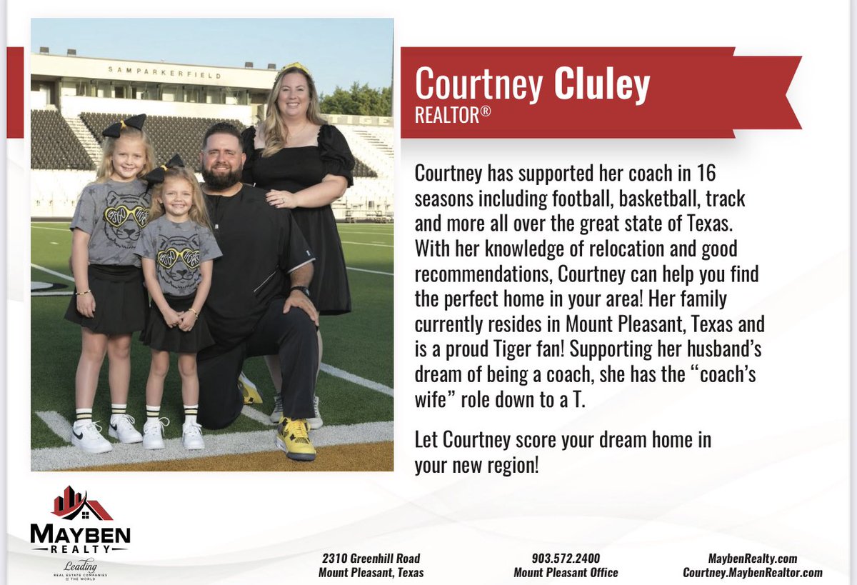 Making a move and need help?  I’d love to help you find the perfect home or the perfect agent in your area!  @Coach_Cluley 
#relocation #texasrealestateagent #realestate #fridaynightlights #coaching #coachswife #easttexasrealestate