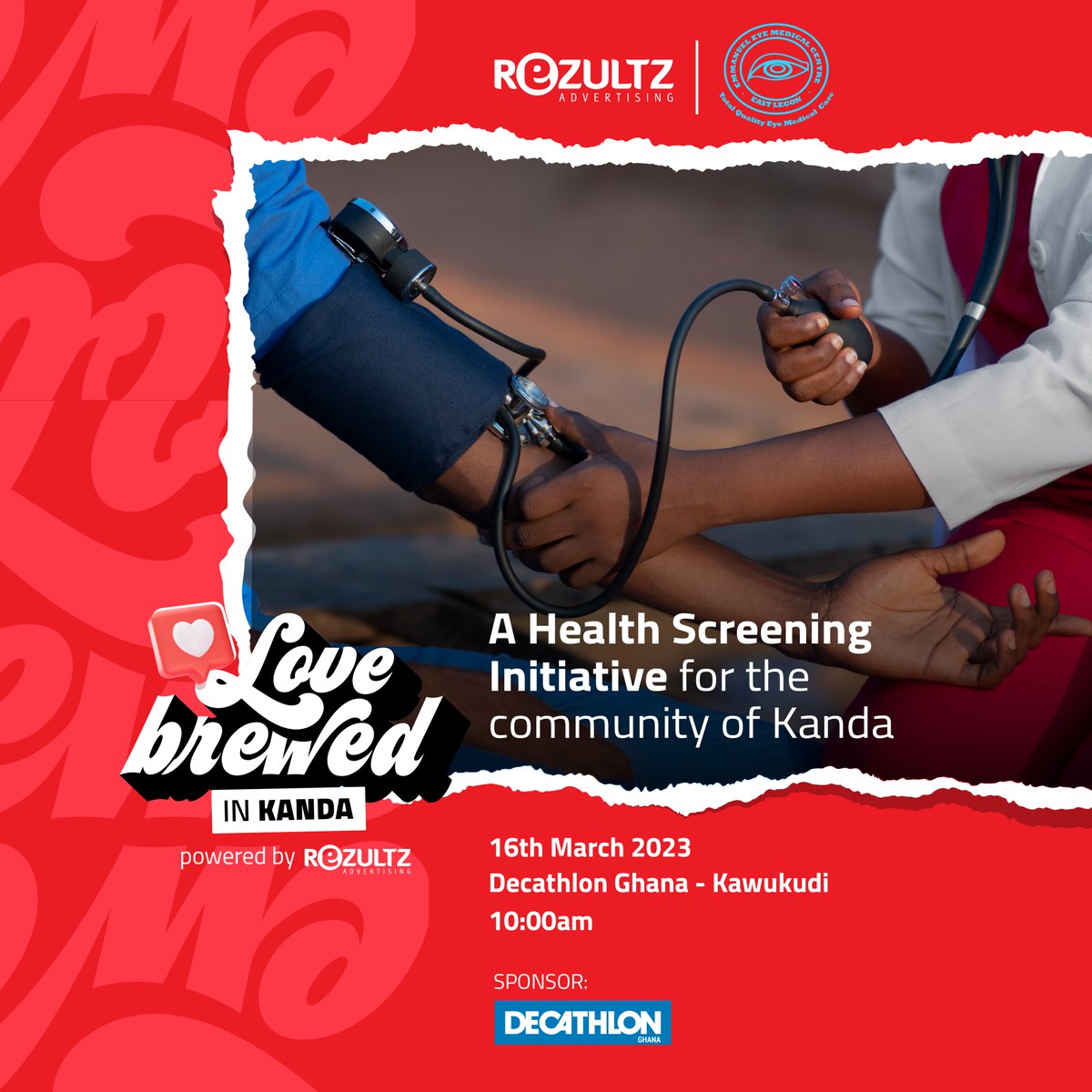 Rezultzgh's tweet photo. Join us! 
Discover the perfect blend of health and happiness in Kanda, this coming Thursday, 16th March, 2023 at Decathlon, Kawukudi. @DecathlonGhana          

See you there🥳

#rezultzadvertising #KandaWeDey #GhanaMonth #corporatesocialresponsibility #creativeagency https://t.co/qIRvmhsl4c