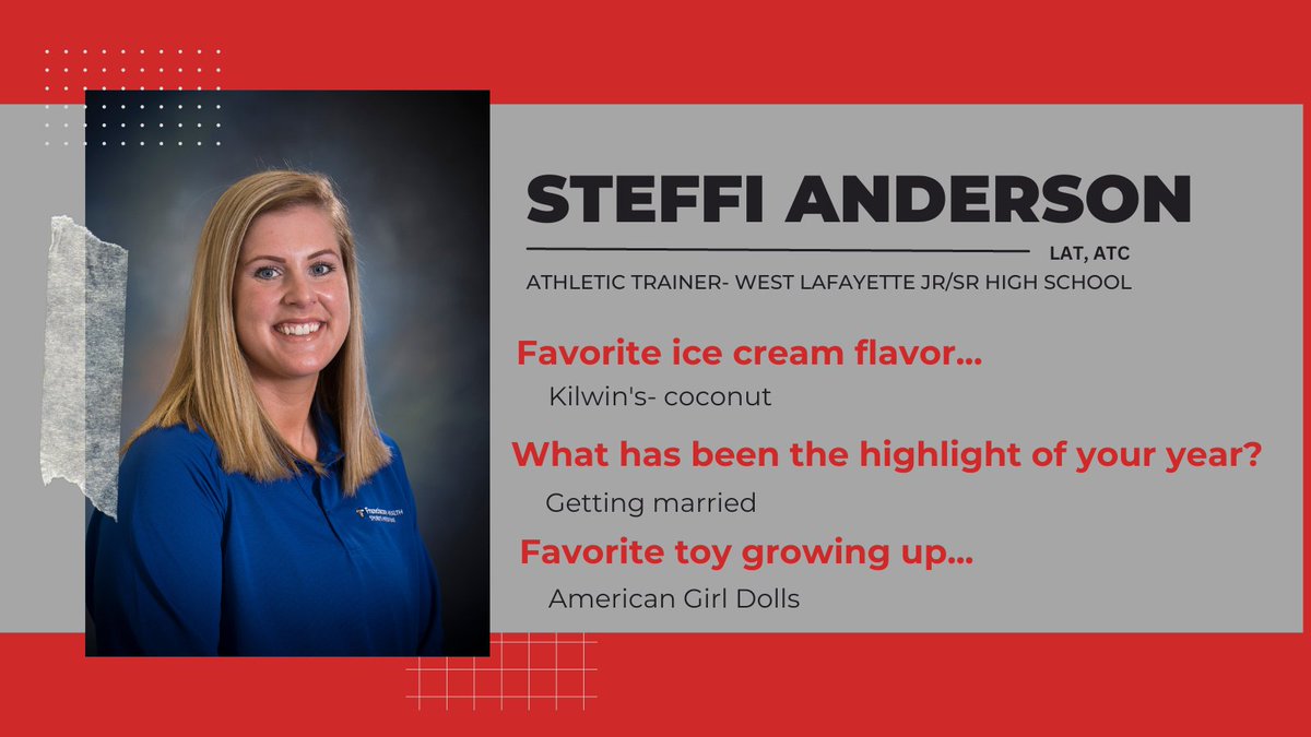 Craig Voll PhD, LAT, ATC, PT (@craigvollatc) on Twitter photo Thank you to Steffi Anderson for providing exceptional care to the West Lafayette Jr/Sr High School student-athletes!
#FranciscanHealthSportsMedicine #NATM2023 <a href="/WL_AthleticsRDP/">WL Athletics</a> @WL_RDP <a href="/WL_ATC/">WL Athletic Training</a> Thank you to Steffi Anderson for providing exceptional care to the West Lafayette Jr/Sr High School student-athletes!
#FranciscanHealthSportsMedicine #NATM2023 <a href="/WL_AthleticsRDP/">WL Athletics</a> @WL_RDP <a href="/WL_ATC/">WL Athletic Training</a>
