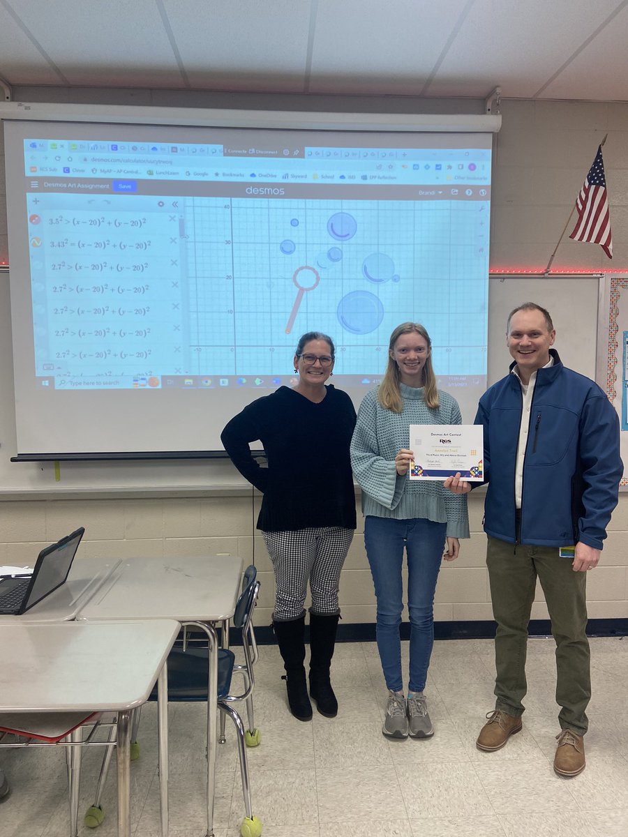 Congrats to our RCS IM 3 and above Desmos Art Contest Winners from BHS! Keller Hosman and Annelyn Trail did a great job with their art projects, which were made solely with math 😁
