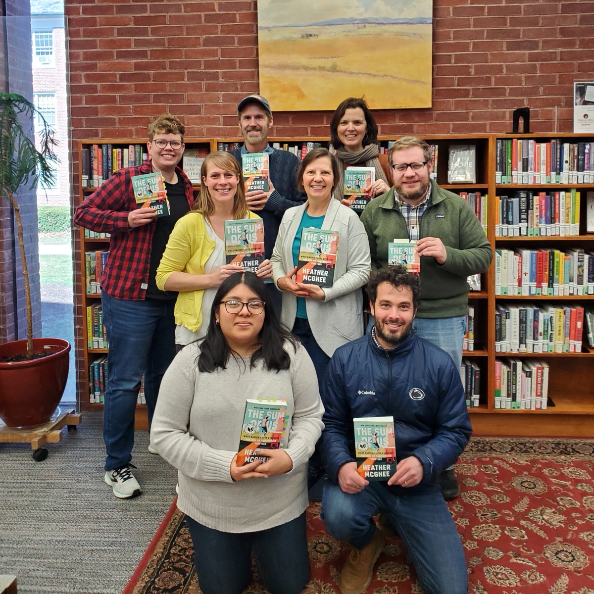 GburgColLibrary's tweet photo. In anticipation of the upcoming #ACRL2023 conference, a group of library staff gathered as a group to read keynote speaker Heather McGhee's book, The Sum of Us. We're really excited to hear Heather's talk on Saturday! https://t.co/E32GIzF6qo