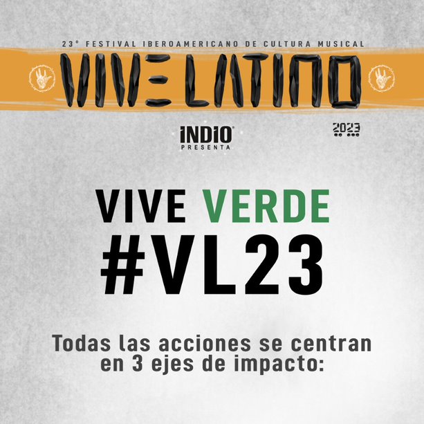 vivelatino's tweet photo. ¡#VIVEVerde , #ViveSOStenible! 🌳🤟
Año con año trabajamos para que cada edición del Vive Latino tenga el menor impacto ambiental posible.
Acá les contamos como lo hacemos y como pueden ayudar en el proceso. 👇

#Festivalsostenible
#MusicaSostenible https://t.co/40h71GuL4q