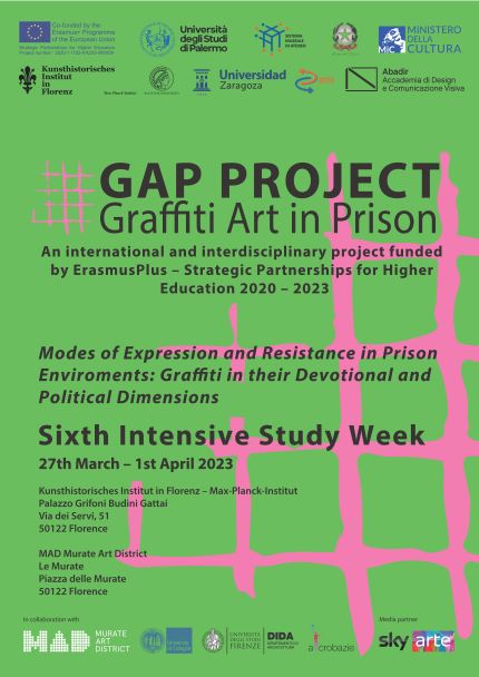 GAP_ArtPrison's tweet photo. 📅The 6th Intensive Study Week of the #GAPproject will take place at the @khiflorenz and at MAD – Murate Art District @comunefi from March 27th to April 1st.
The programme of the #6ISW will be available on our website in the next few hours (you can also follow via ZOOM!) https://t.co/zw1ZYUbOnT