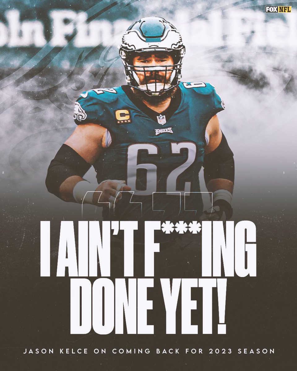 NFLonFOX's tweet image. Jason Kelce announces he is back for another season 🙌