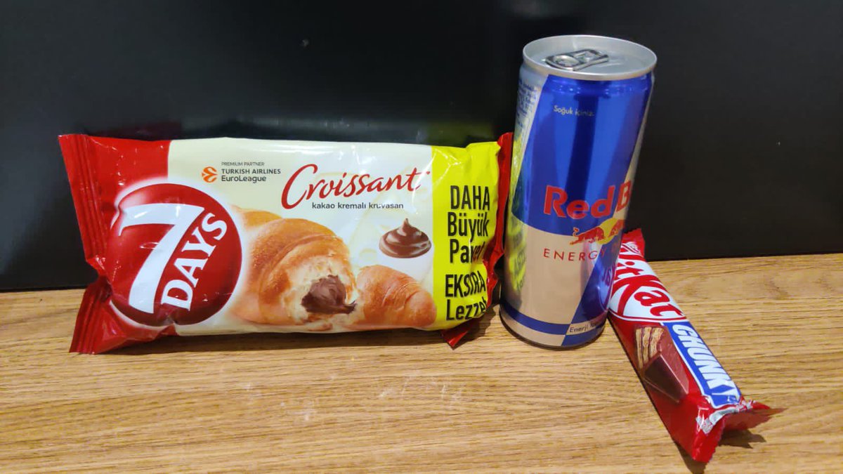 agre2722's tweet photo. I have been eating a CROISSANT, CHOCOLATE &amp; RED BULL from the vending machine for breakfast, lunch &amp; dinner. Where they have asked me to wait, there are no food counters. TBC 
 #IstanbulAirport #RoyalAirMaroc #IndianEmbassy @royalairmarocuk @royalairmarocnl @IndianEmbassyTR https://t.co/jGYLlkDV6E