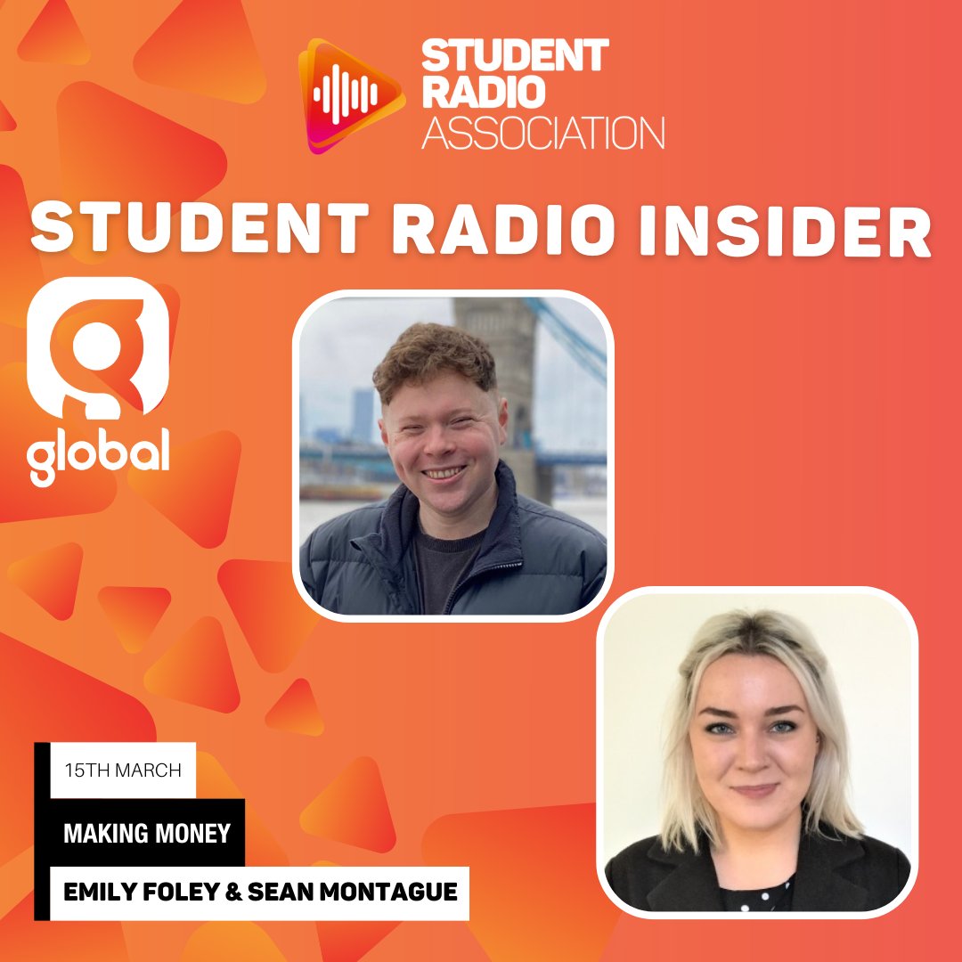Student Radio Insider with Global - Making Money 🌟 Join Emily and Sean from Global's Branded Content team, as they talk about how they combine creativity and brand integration to create content! 

Sign up now to join us on Zoom from 1-5pm on 15th March docs.google.com/forms/d/e/1FAI…
