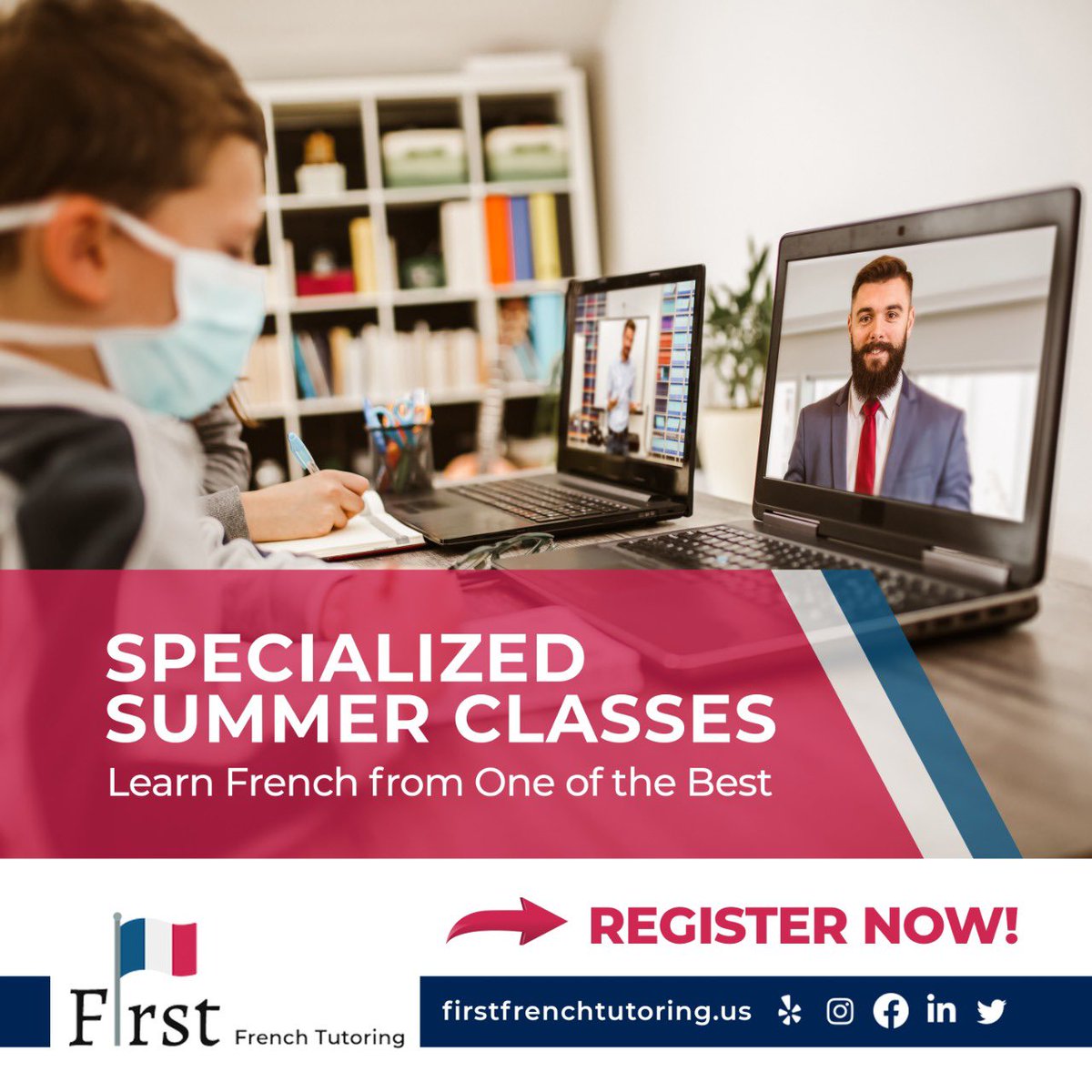 FirstFrench's tweet photo. Summer breaks are the best time to learn French!
We care for your needs and have designed special Summer Classes for your ease and convenience.

Contact us today:
https://t.co/yIQZpwaY49
 
#french #learnfrench #ilovefrench #onlinefrenchclasses #frenchclasses
#summerschool #summer https://t.co/giI9MDXdQs