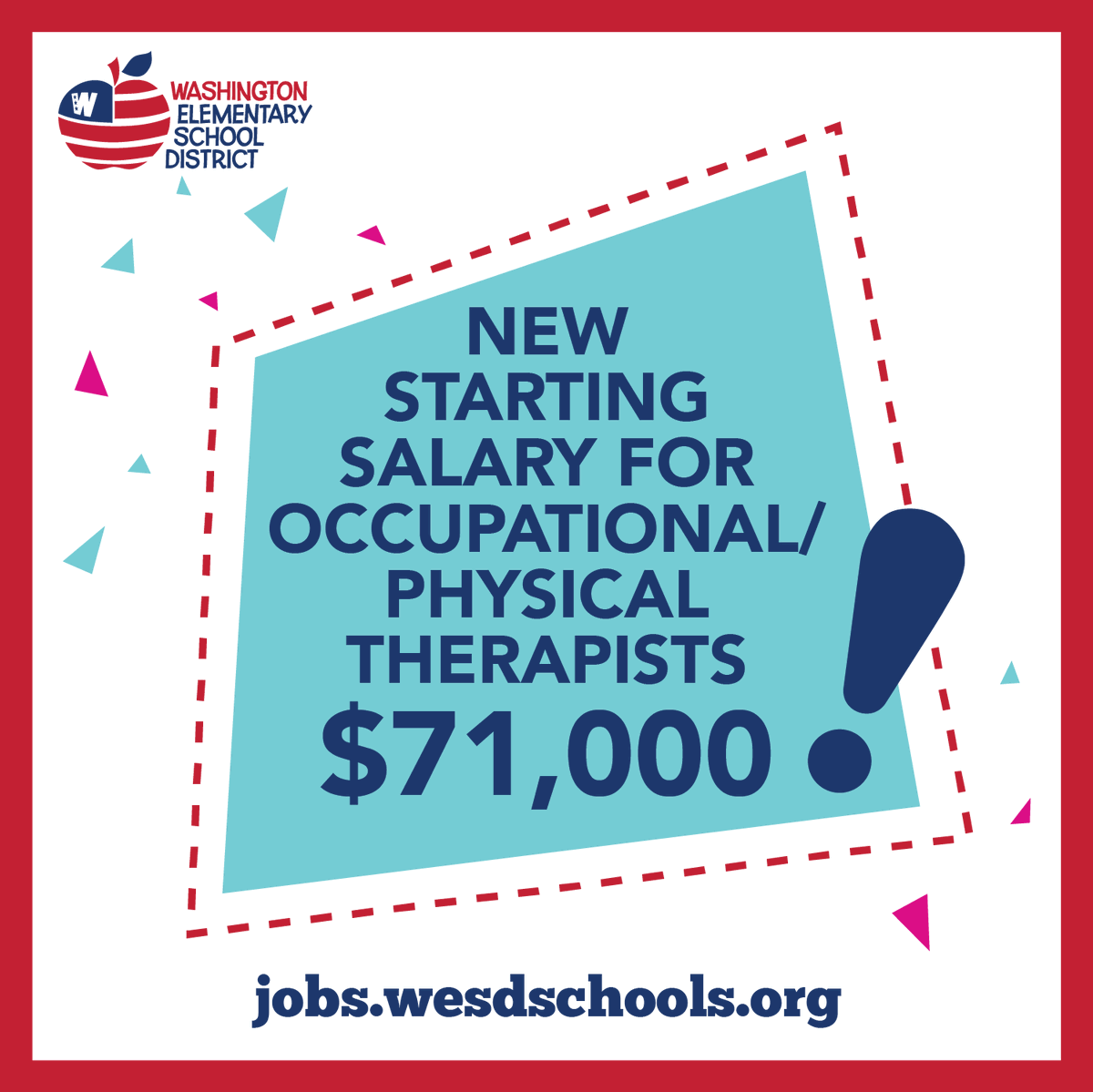 WESDschools's tweet photo. The WESD Governing Board approved new salary increases for teachers, occupational/physical therapists, psychologists and speech pathologists, and approved a 3% salary increase for all employees, as well as one-time stipends. Visit https://t.co/eLghKH0zZm to apply. #WESDFamily https://t.co/DuIAdjtLiY