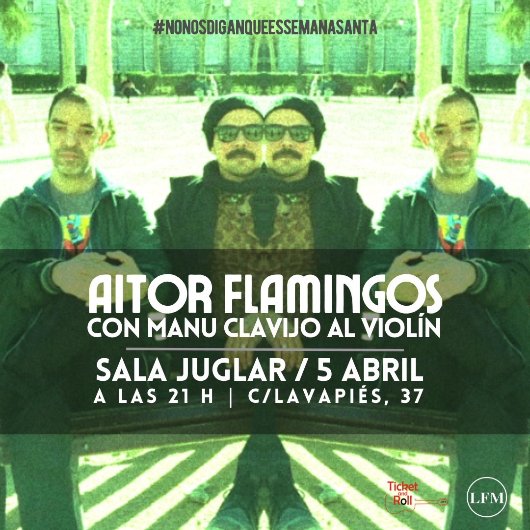 ⚡️ Manu y yo vamos a celebrar que llevamos 6 años tocando juntos con un concierto a dúo el próximo 5 de abril en la sala Juglar. 

Ya tenemos las entradas a la venta en ticketandroll.com/evento/aitor-f… 

Os esperamos. Prohibido decirnos que cae en Semana Santa.