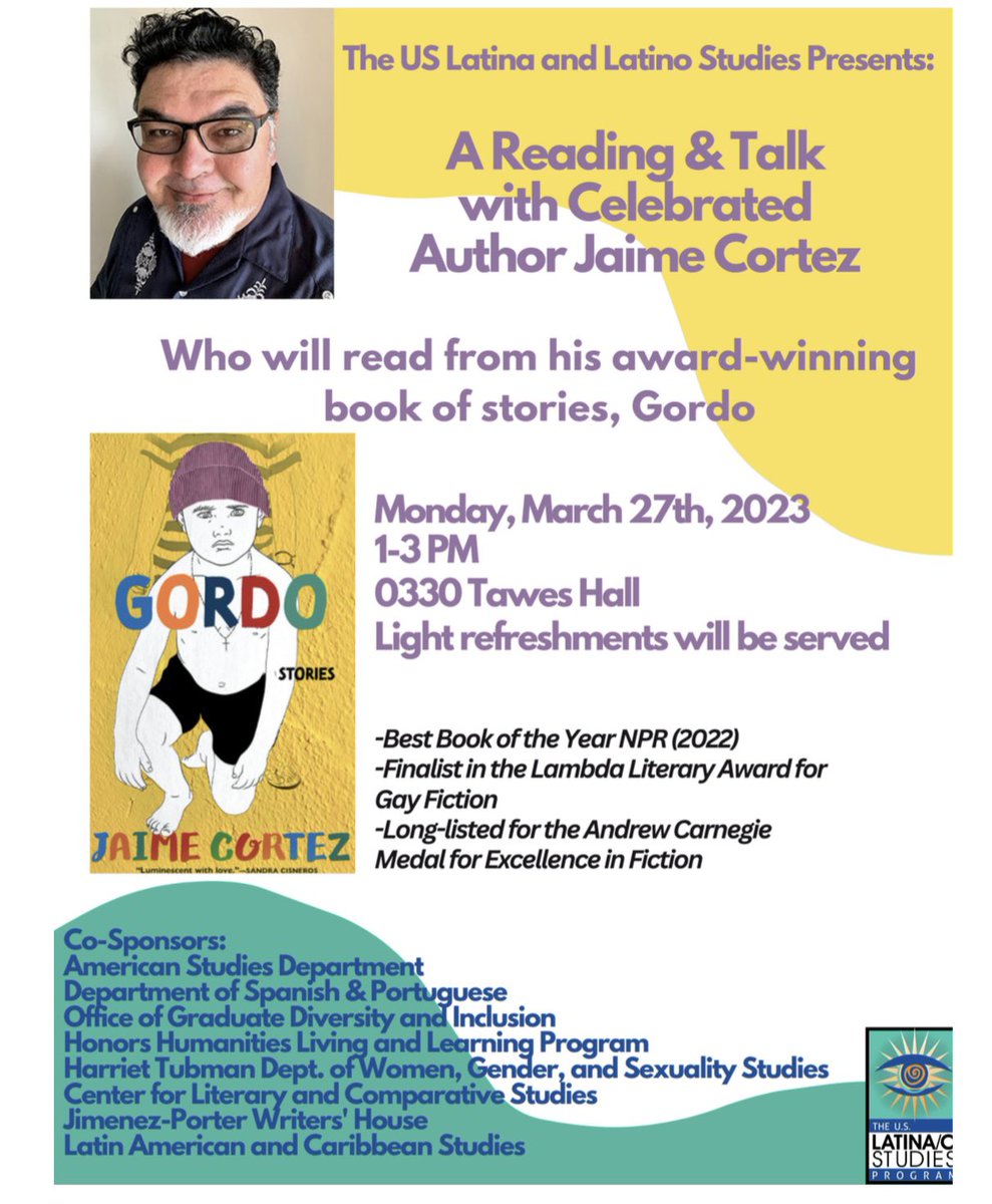 Join us for a reading and talk with Jaime Cortez!