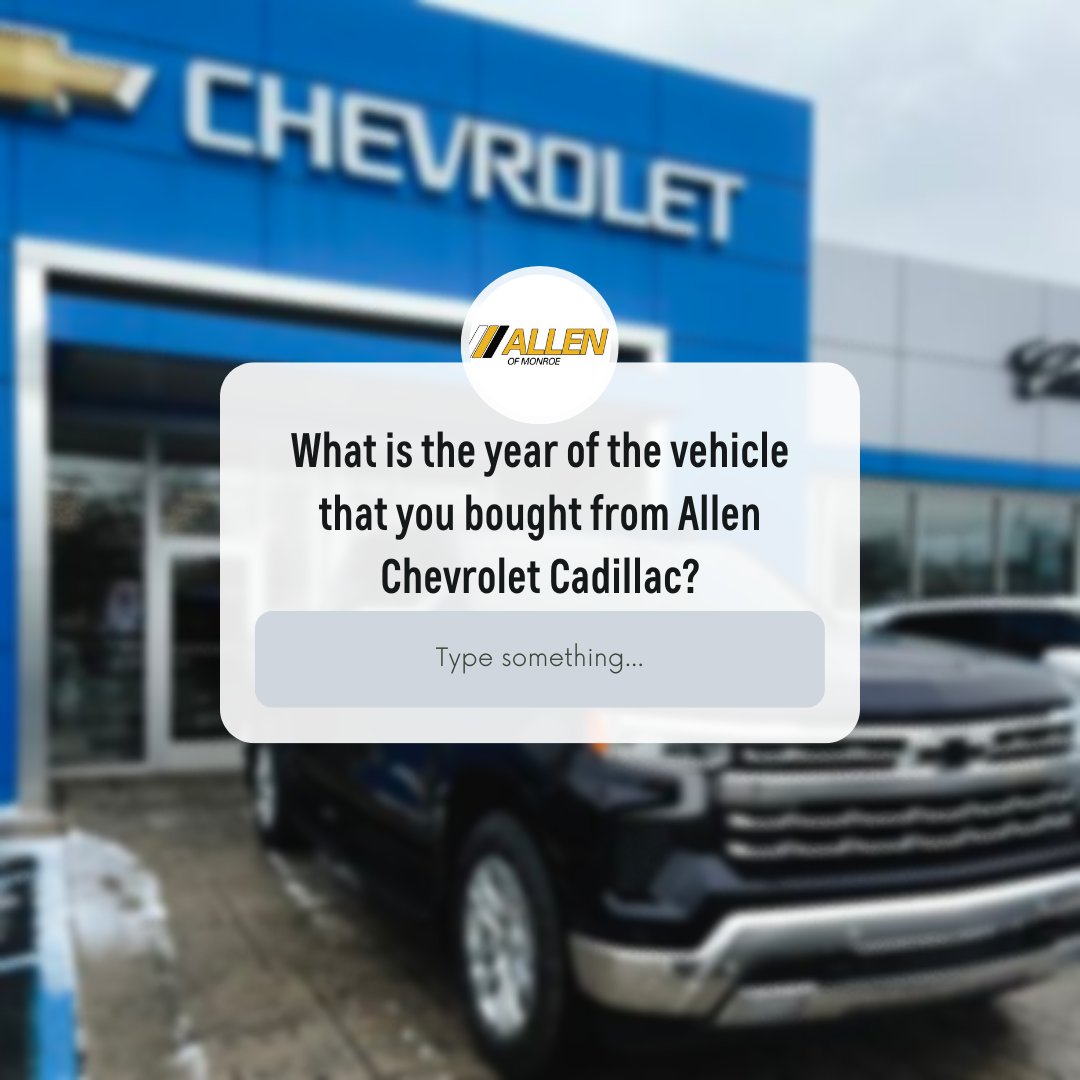 GIVEAWAY TIME! 

How to enter ⬇️
Comment down below the year of the vehicle that you bought from us and we will randomly be selecting a winner at the end of the week for a $50 prepaid giftcard! 

Good luck! ☘️

#giveaway #AllenChevroletCadillac #cardealership #chevrolet