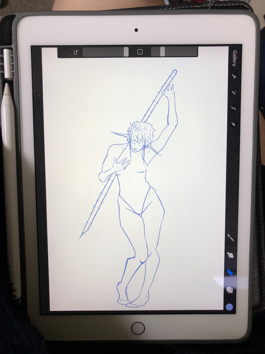 Lines_Connect's tweet photo. A new piece in the works. Used reference from @ thefiguremodel. They are giving wonderful references! Anyway here is lilith and her staff. https://t.co/kf67VycpzQ