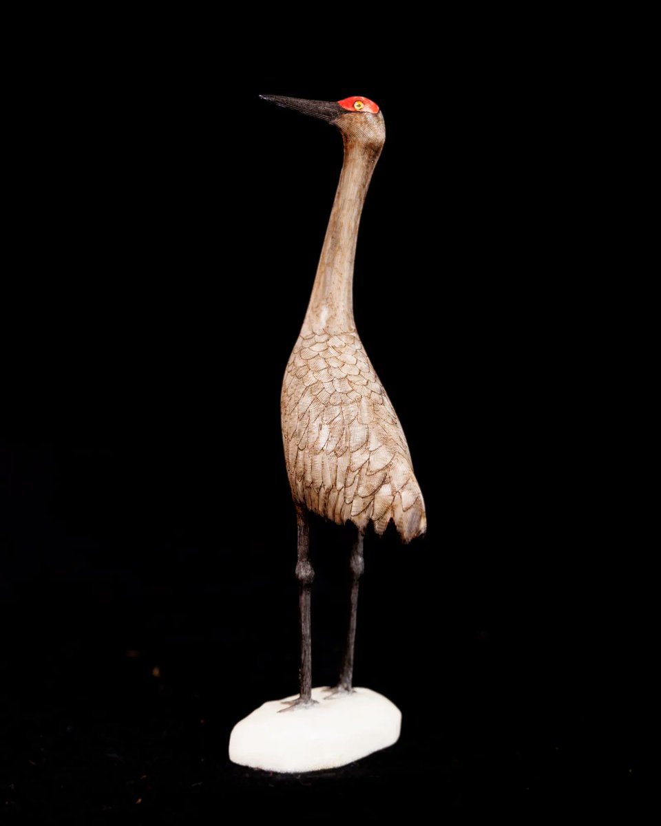 the_rivr's tweet photo. Looking for a unique and meaningful piece of art that also supports Alaska Native stories? Look no further! This white ivory sandhill crane carving crafted by Charles Kokuluk is available now for bidding. The dimensions of this piece are 5” x 2” x 2”. https://t.co/dmCCxxP9VV https://t.co/NsDLpPUvPB