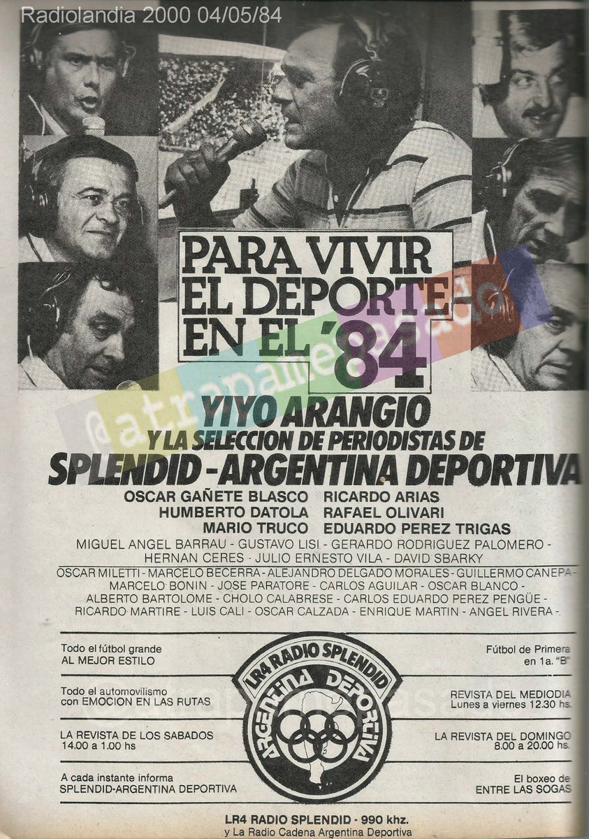 atrapamepasado's tweet photo. 📻Supimos de la partida de Mario Trucco, una leyenda de los medios de comunicación marplatenses y reconocido periodista deportivo de diversas radios de cobertura nacional, entre ellas #LR4Splendid. Lo recordamos #En1984, junto a Yiyo Arangio y el equipo "Argentina deportiva". https://t.co/eg8VKfA6Gt