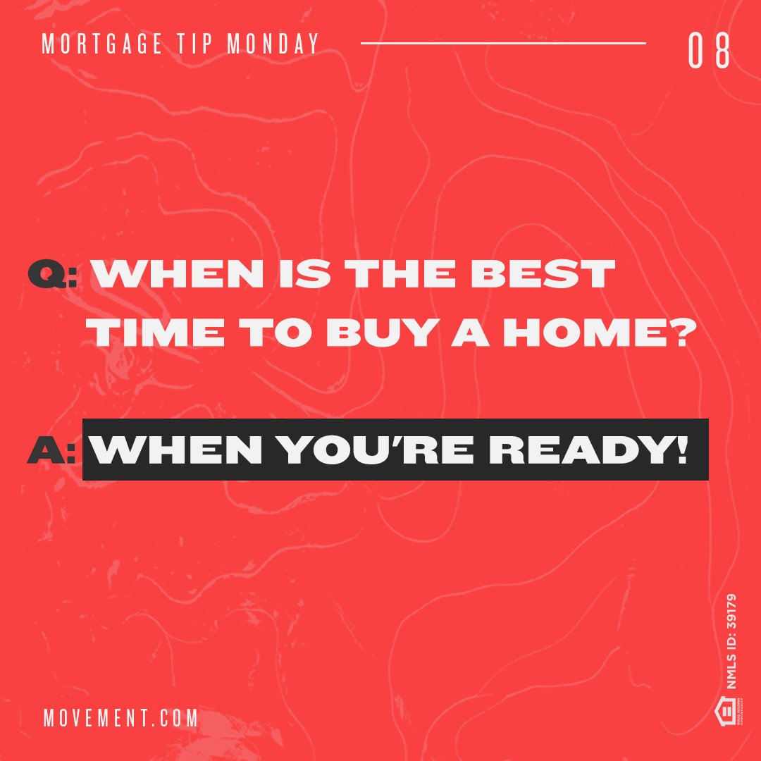 You can't hack the market. There's no magic crystal ball to tell you when rates will be "perfect." If you're ready to become a homeowner, then it's a great time to buy. (However, if you DO happen upon a magic crystal ball...can we share?!) 🔮

#movementmortgage #MortgageTipMonday