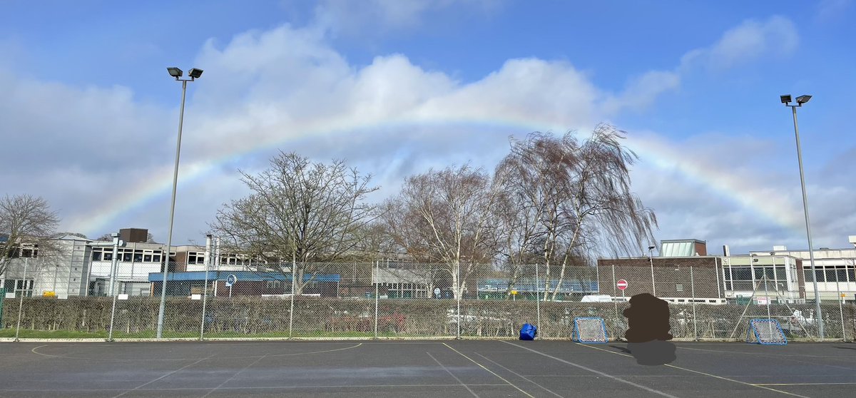a lovely rainbow over <a href="/MedenSchool/">Meden School</a> this morning 🌈