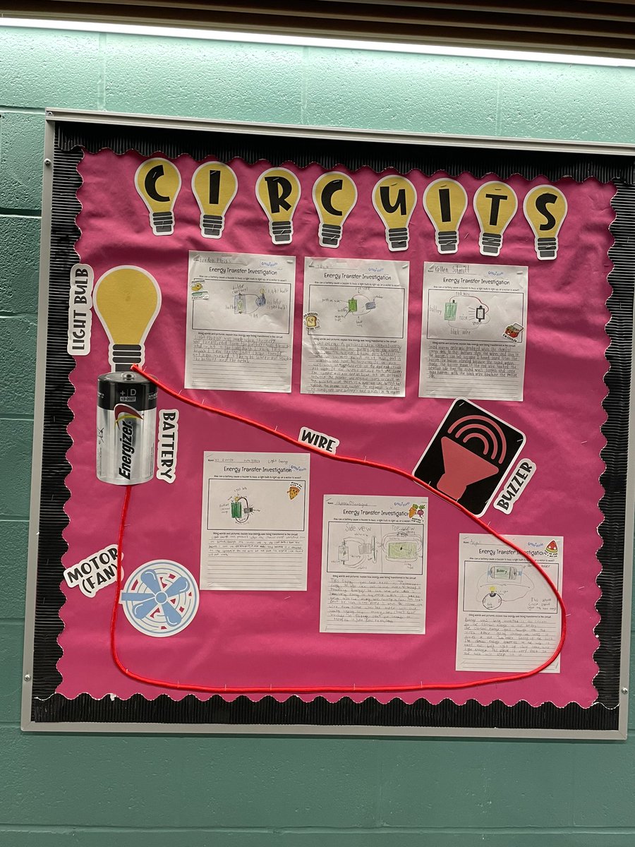 Mrs_Schrader4's tweet photo. If youโre stopping by Johnson for conferences, check out some fourth grade explanations of energy transfers! ๐ก๐ฃ๐#science #curcuits #energy #johnsonpride https://t.co/qxtW5ayplq