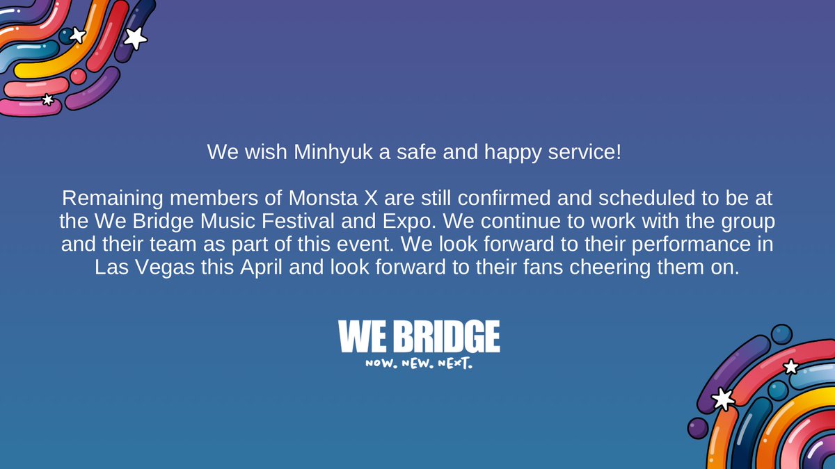 Regarding <a href="/OfficialMonstaX/">몬스타엑스_MONSTA X</a> Minhyuk enlistment announcement: