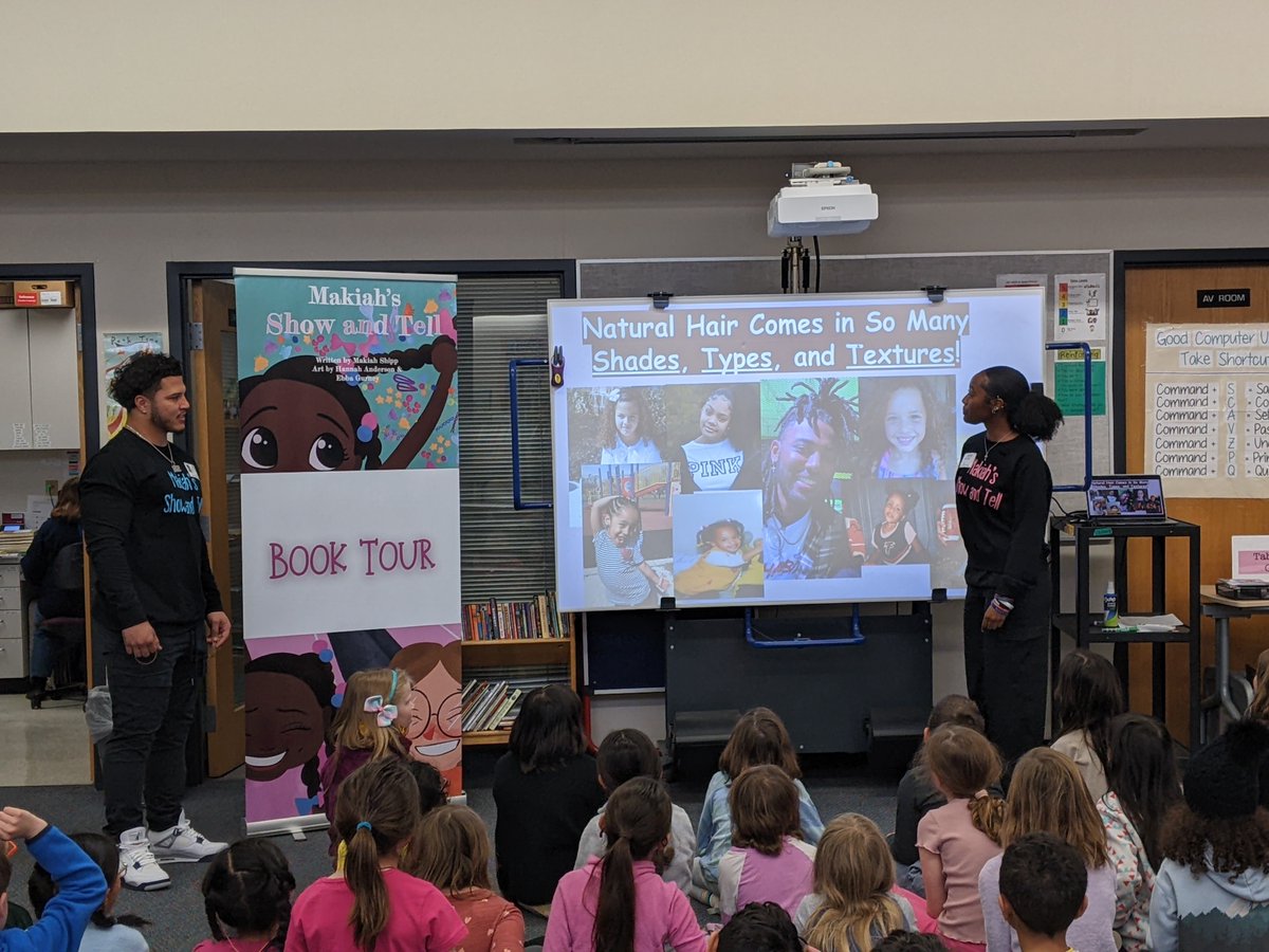 Makiah Shipp visited the A2 STEAM Y5-2nd grade students - with her team - to talk about her book "Makiah's Show and Tell". She is a fabulous presenter who really connected with the kids! #authorvisit #picturebooks #MIRM #MarchIsReadingMonth <a href="/A2STEAM/">A2STEAM</a> <a href="/blake_corum/">#2⃣BeSavage</a>