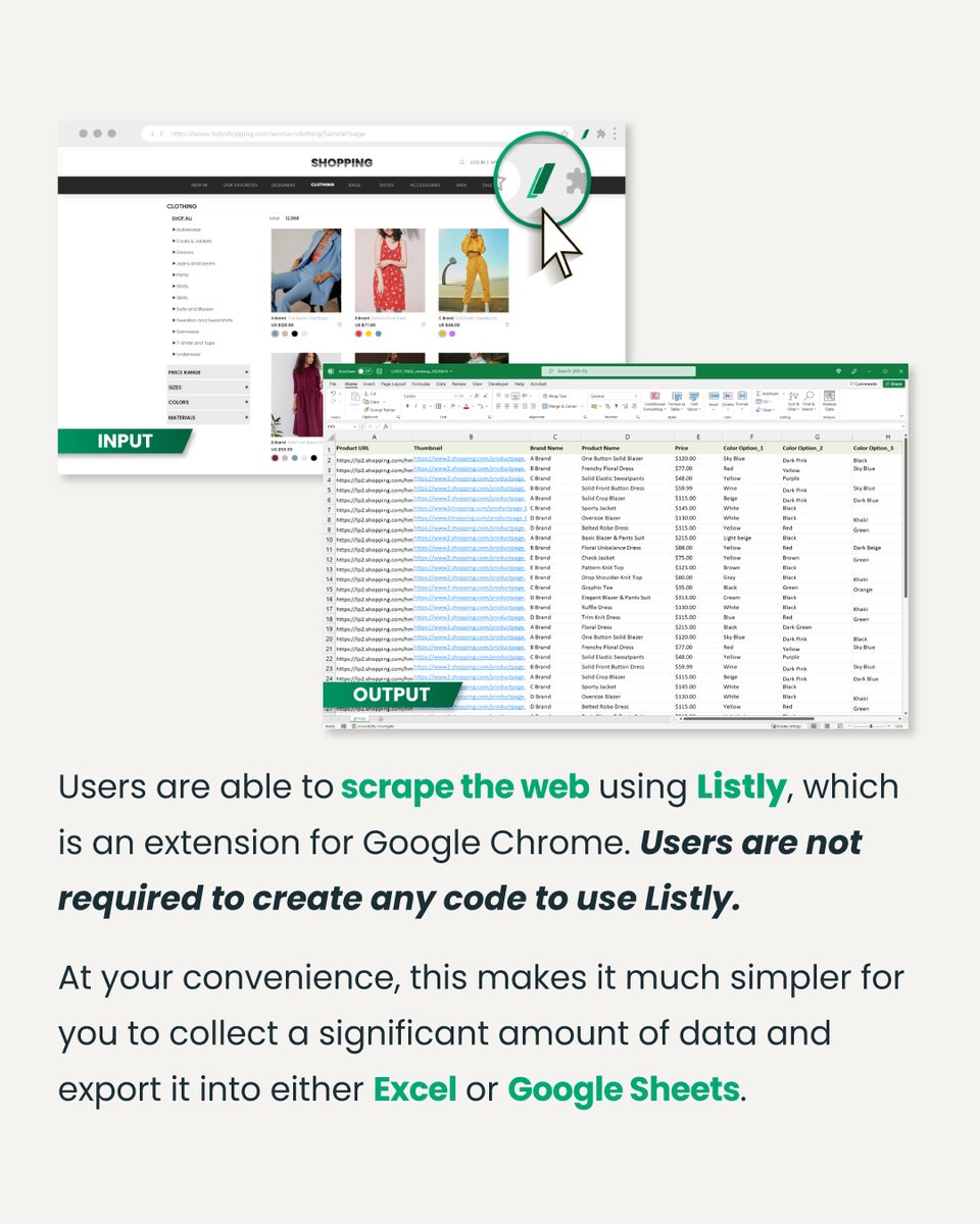 listly_io's tweet image. Give Listly the boring errands to perform. Obtain infinite amounts of data 📊 with just a few clicks of your mouse! Install Listly on your Chrome browser! 🥳
#noncoding #webscraping #chromeextension #data #marketingtools  #productivitytools #businessleads #excel#onlinetools