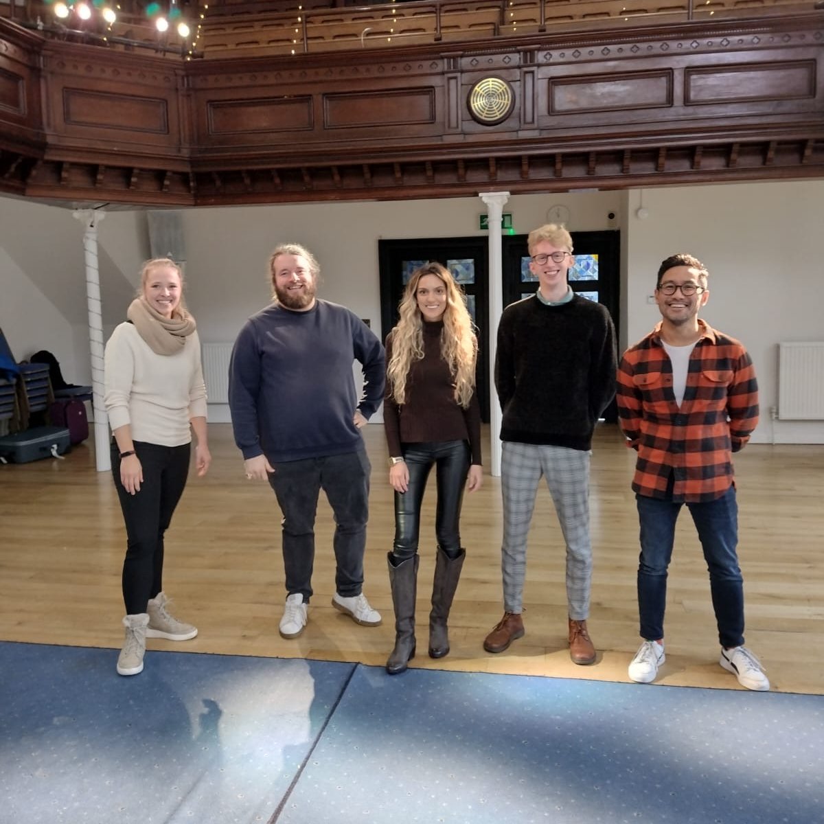 Happy composers at last week’s Magnum Opus workshops!

Each year our professional development scheme supports three early-career composers, embedding them in the orchestra’s activity across a whole season. (1/3)