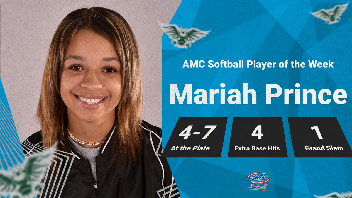 AMCSports's tweet photo. 🥎| Mariah Prince (@wwuowls) is the AMC Softball Player of the Week! 

Read more --> https://t.co/jAzseknTEe

#AMCSOFTBALL #AMCSPORTS #PLAYNAIA https://t.co/UPXIeKmlRa